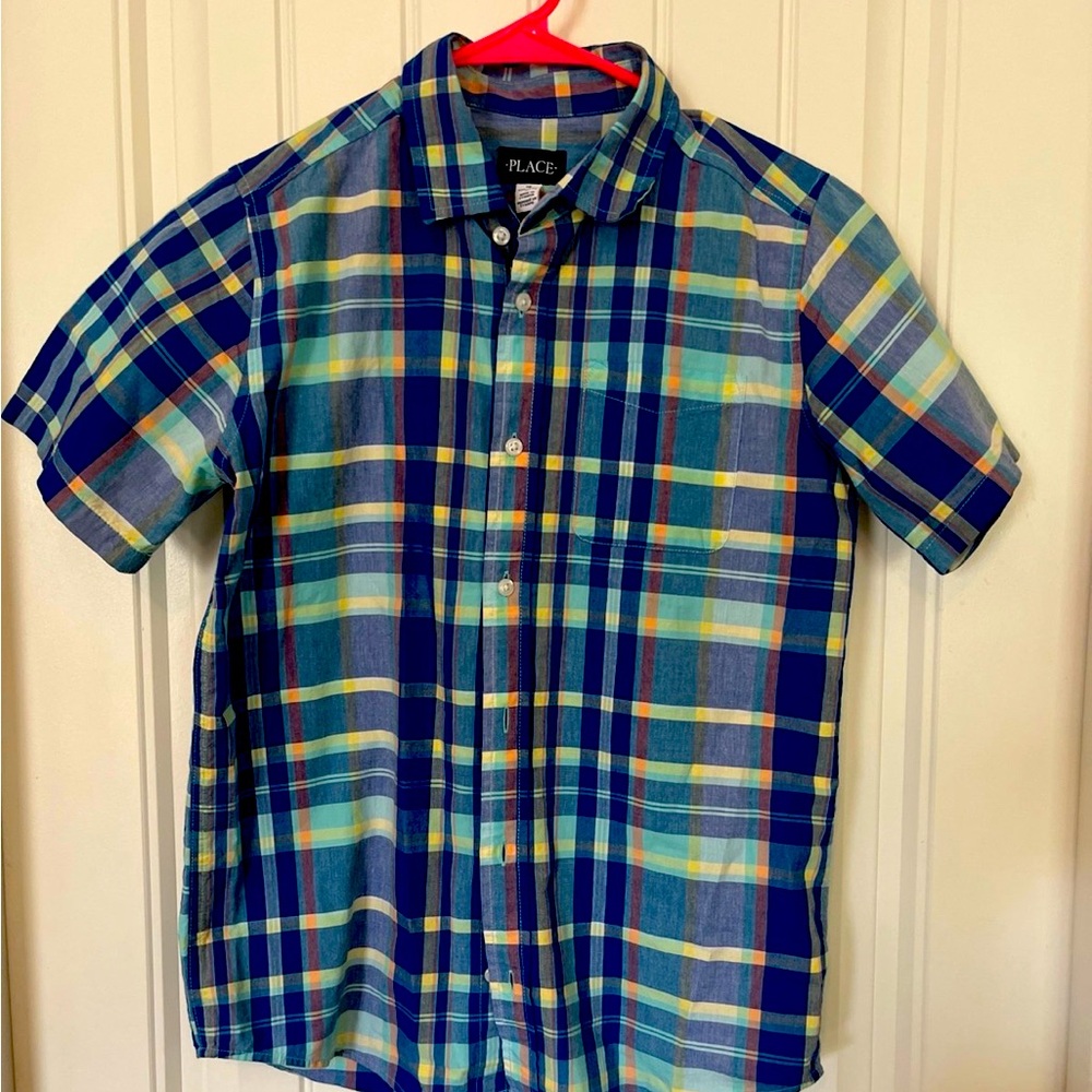 Boys Blue Plaid Shirt